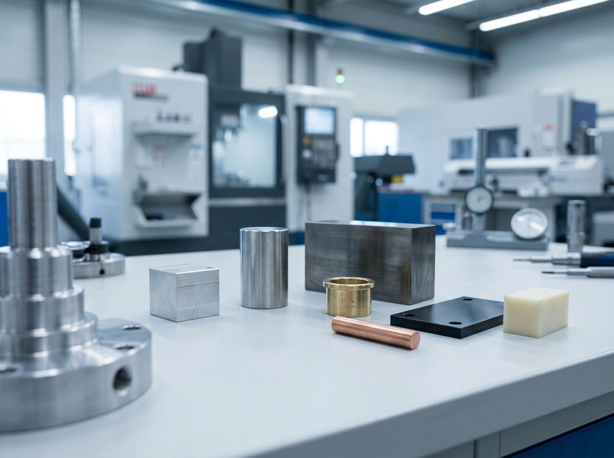 Representative selection of metal and engineering-plastic material forms